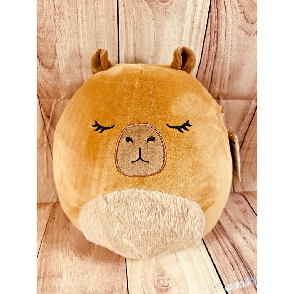 Squishmallows LIJJIAN Capybara w/ Closed Eyes & Fuzzy Belly 11" Plush Toy NWT